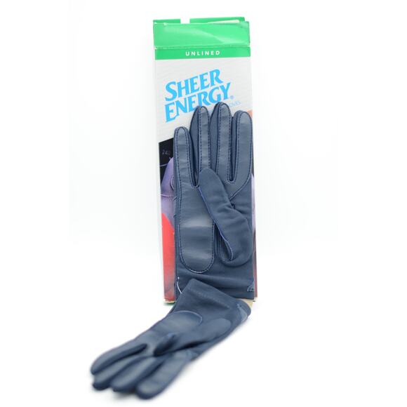 Vintage Driving Gloves Stretch by Sheer Energy 1994 Black Unlined NIB NOS - Picture 4 of 5